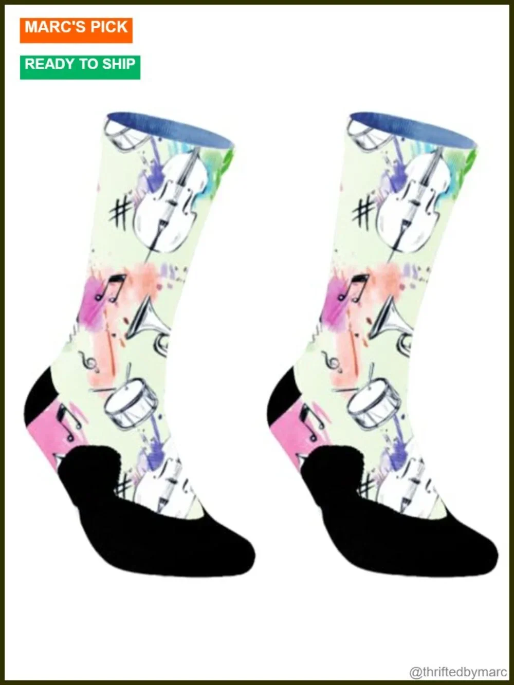 Novelty Crazy Print Geometric Pattern Socks Mid-Calf Stretchy Breathable